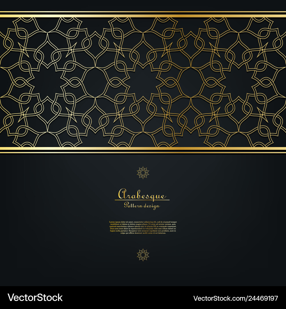 Islamic Gold Arabesque Floral Background Vector Image