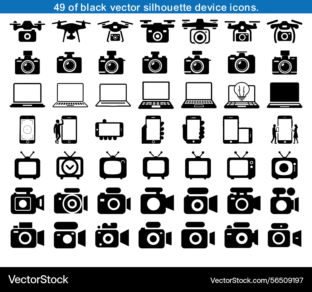 Set of flat black icons for web features Set of flat black icons for web features vector image