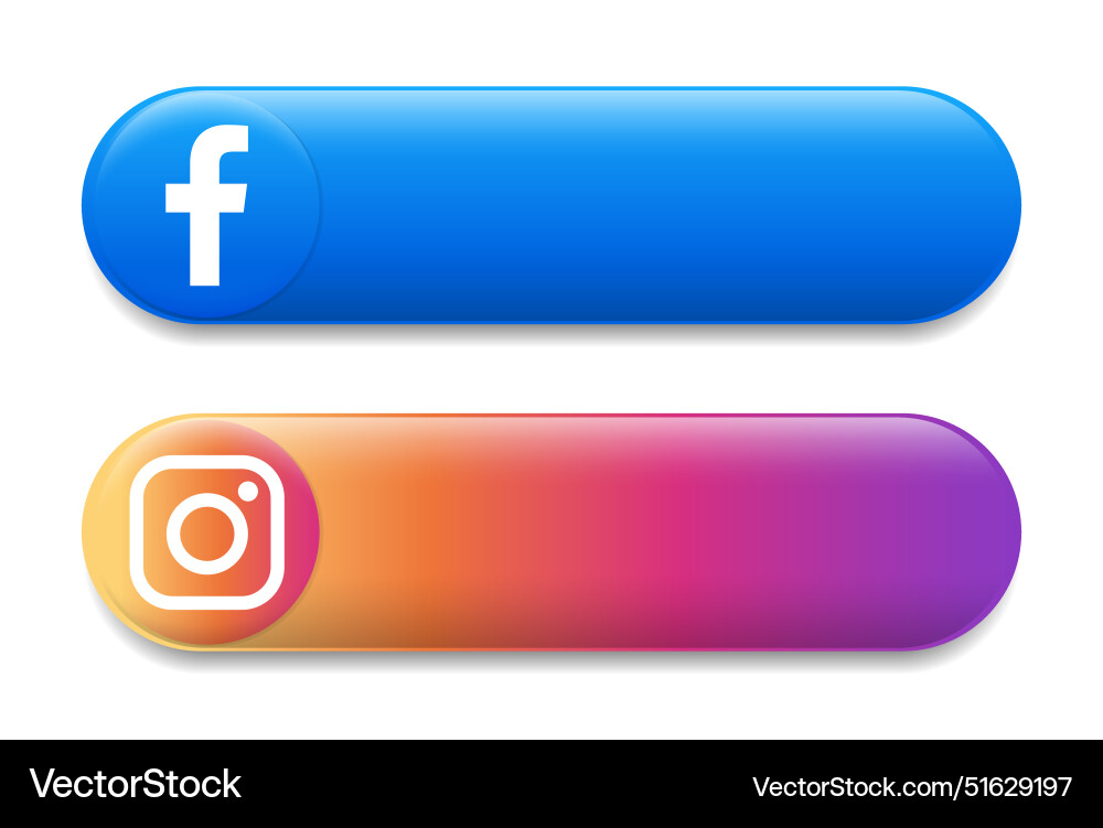 Set of virtual buttons with meta mobile apps Set of virtual buttons with meta mobile apps vector image