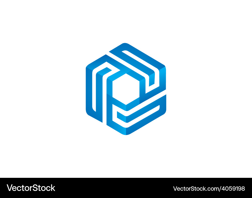 3D Geometric Logo - Cube Vector Image