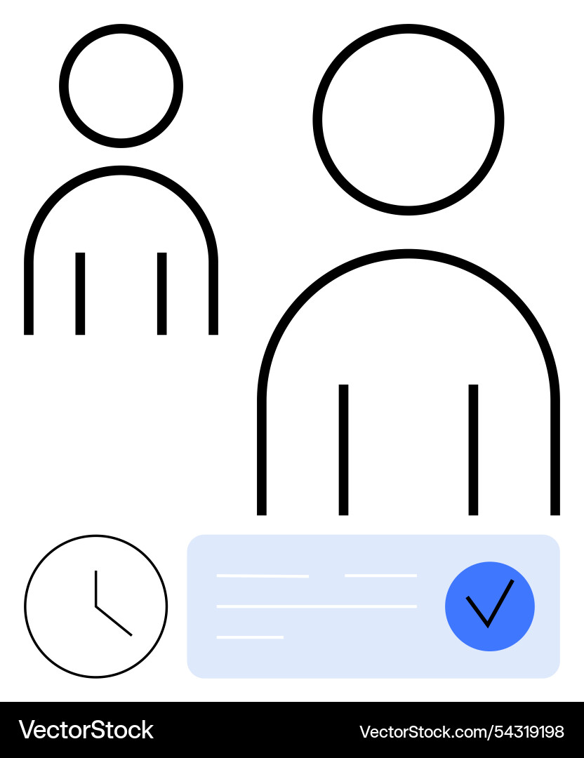 Abstract representation of user profile approval Abstract representation of user profile approval vector image