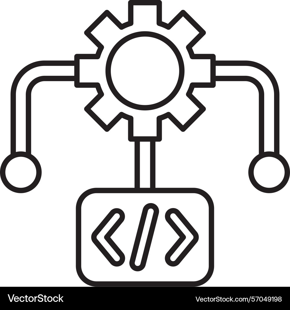 Algorithm line icon design Vector Image