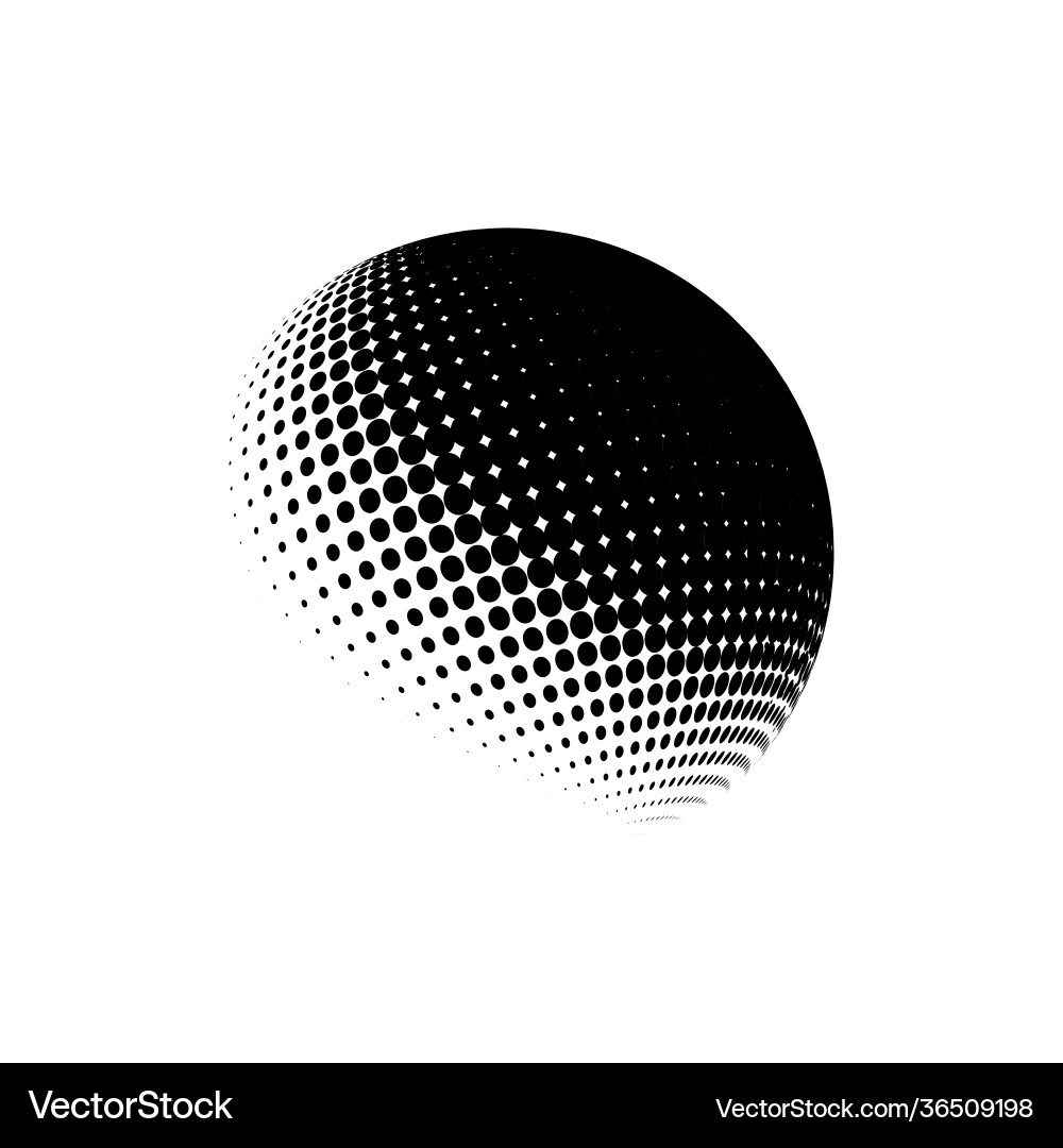 Halftone sphere dotted circle Halftone sphere dotted circle vector image