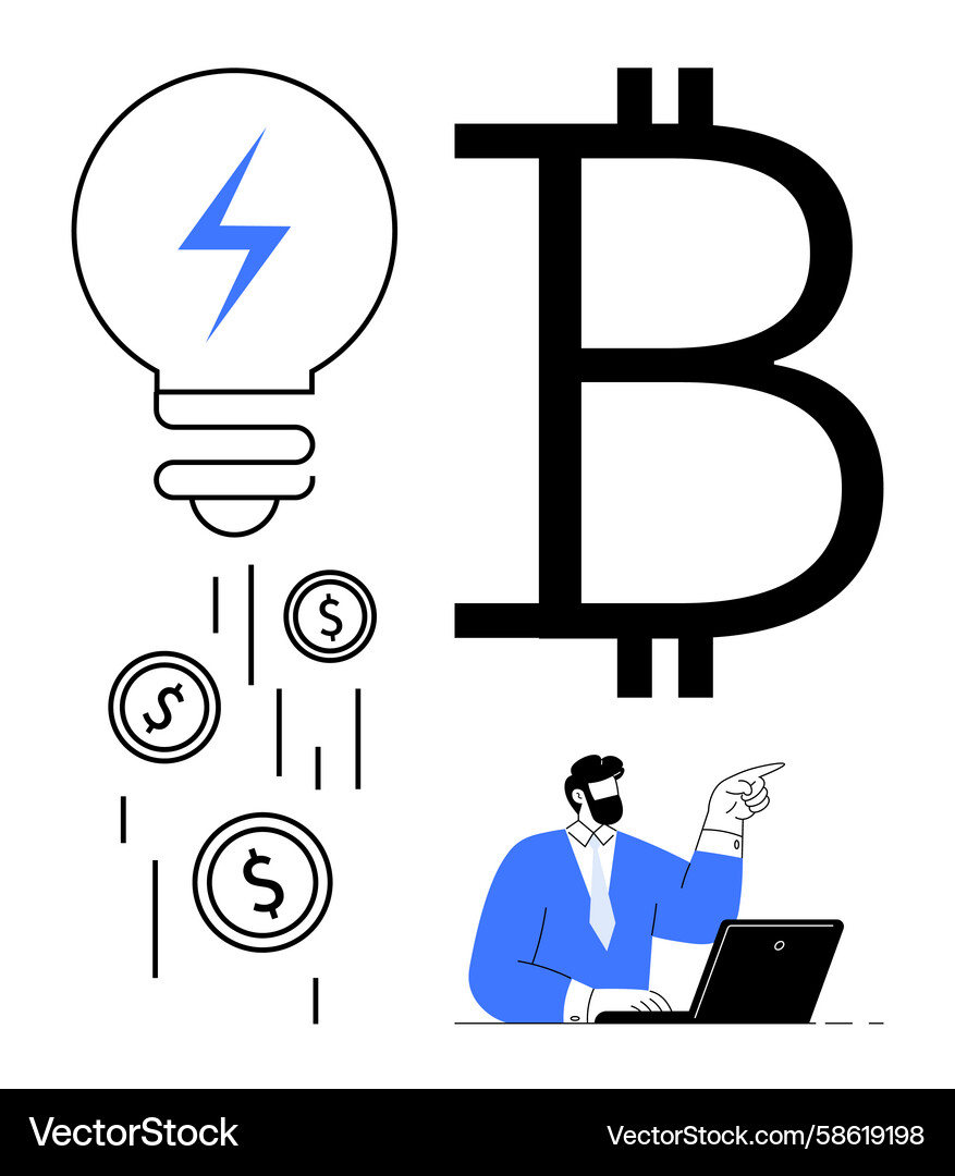 Innovative cryptocurrency idea with bitcoin symbol – Royalty-Free Vector |  VectorStock
