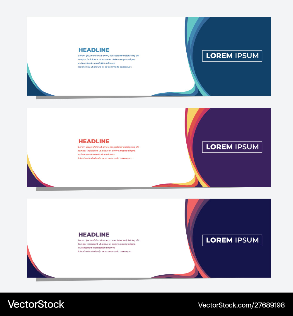 Set three geometric banner Royalty Free Vector Image