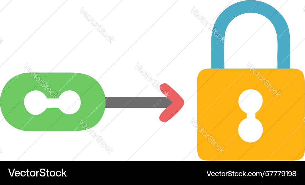 Sichere Daten-Verknüpfungs-Padlock mit miteinander verbunden vektorbild