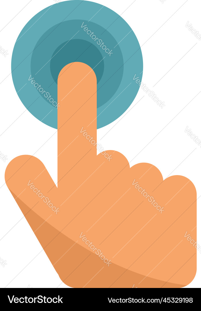 Touch button icon flat computer interface Touch button icon flat computer interface vector image