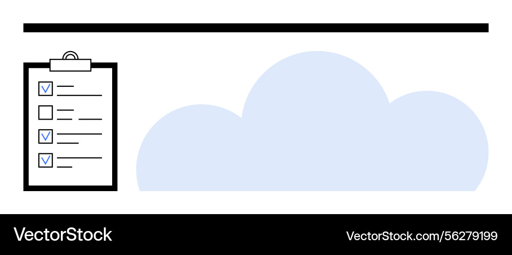 Checklist with completed tasks next to cloud Checklist with completed tasks next to cloud vector image