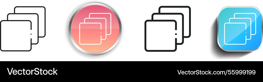 Ebenen-Icon dünn linear regelmäßig und Schaltfläche Stil Ebenen-Icon dünn linear regelmäßig und Schaltfläche Stil vektorbild