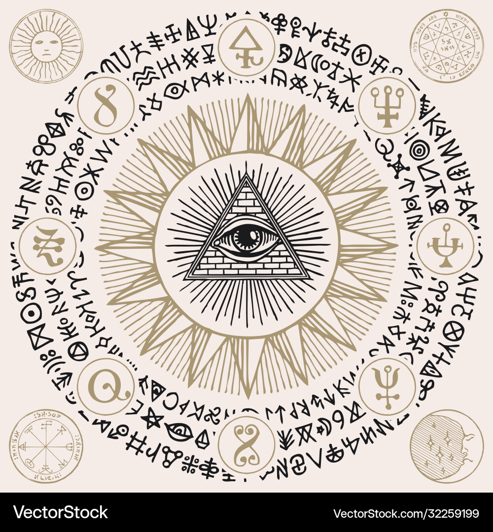 Esoterische Eye Banner - Symbol für das dritte Auge Vektorbild