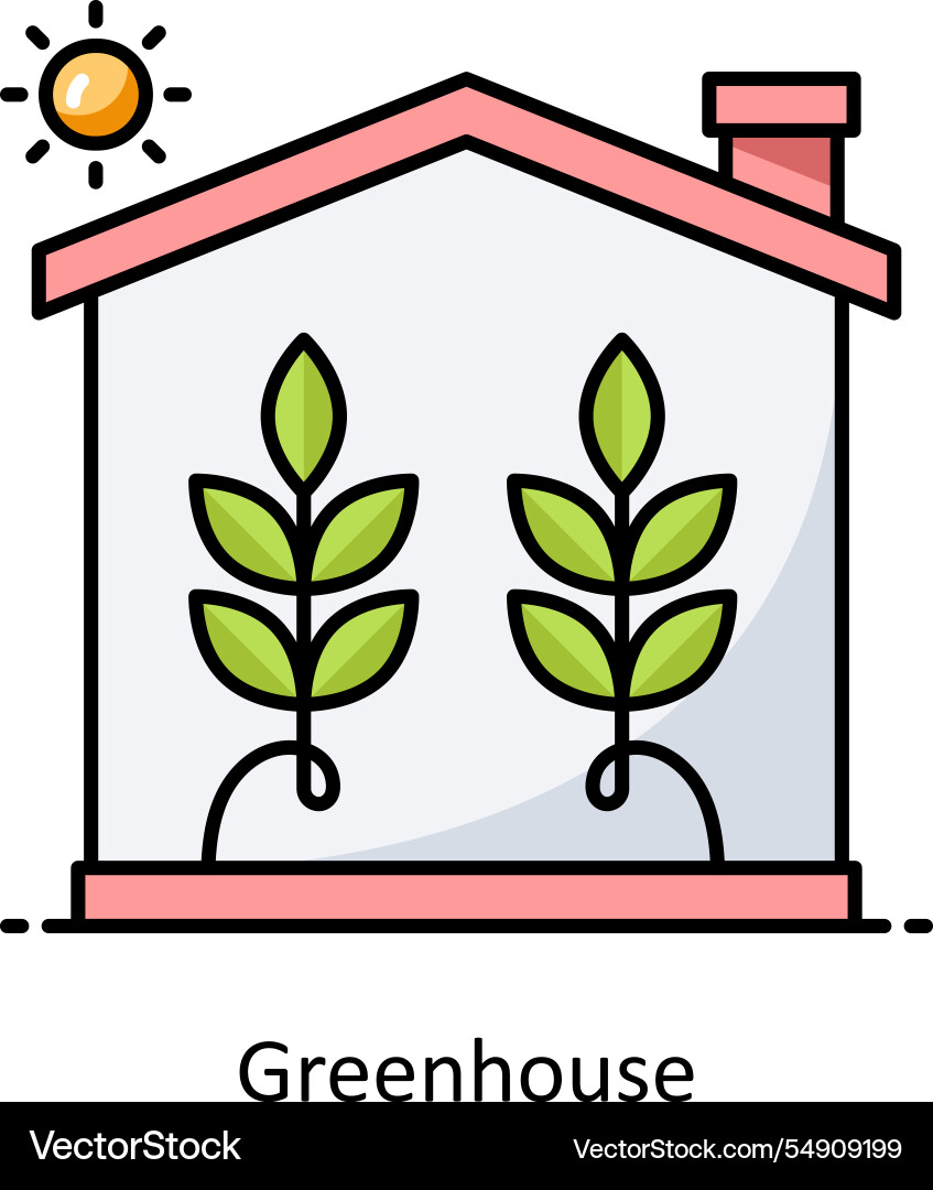 Greenhouse filled Royalty Free Vector Image - VectorStock