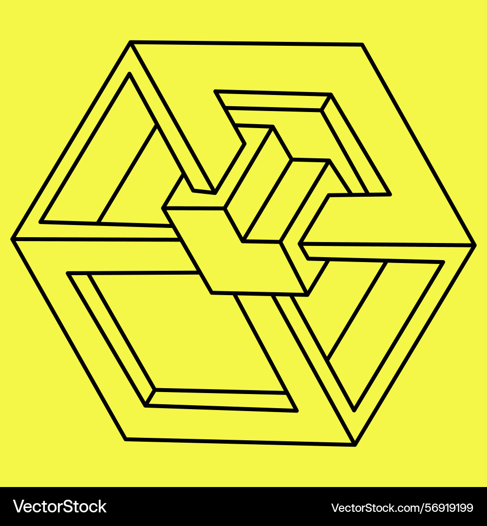 Impossible shapes web design element optical Impossible shapes web design element optical vector image