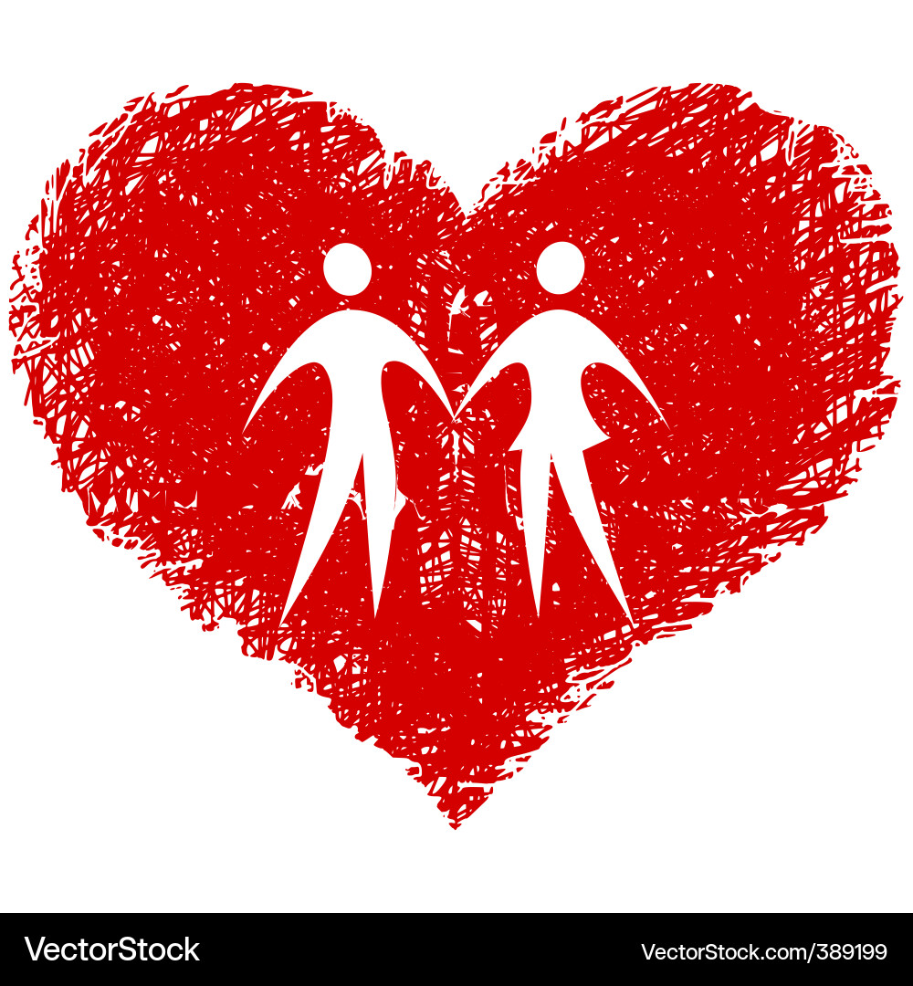 Loving Hearts Duo Vector Image