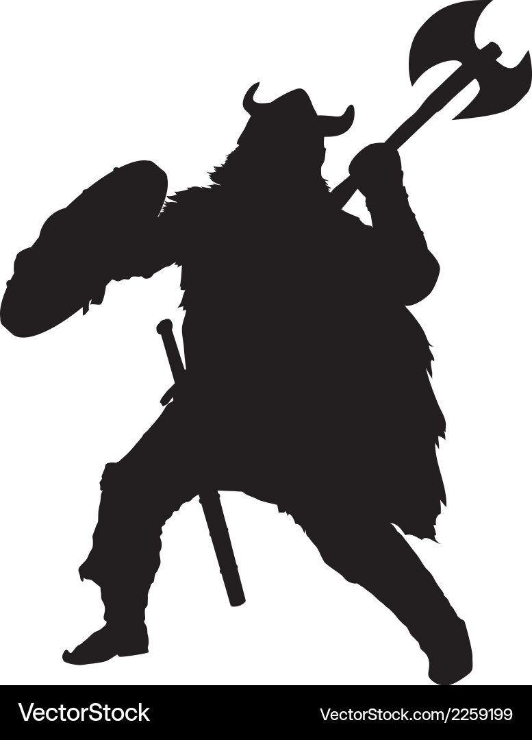 Viking Warriors Silhouette Vector Image