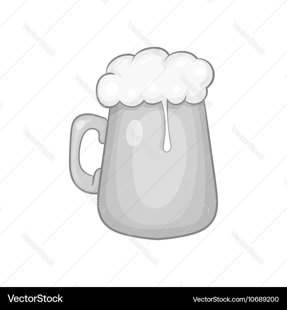 Becher mit Biersymbol schwarz monochrom Stil Vektorbild
