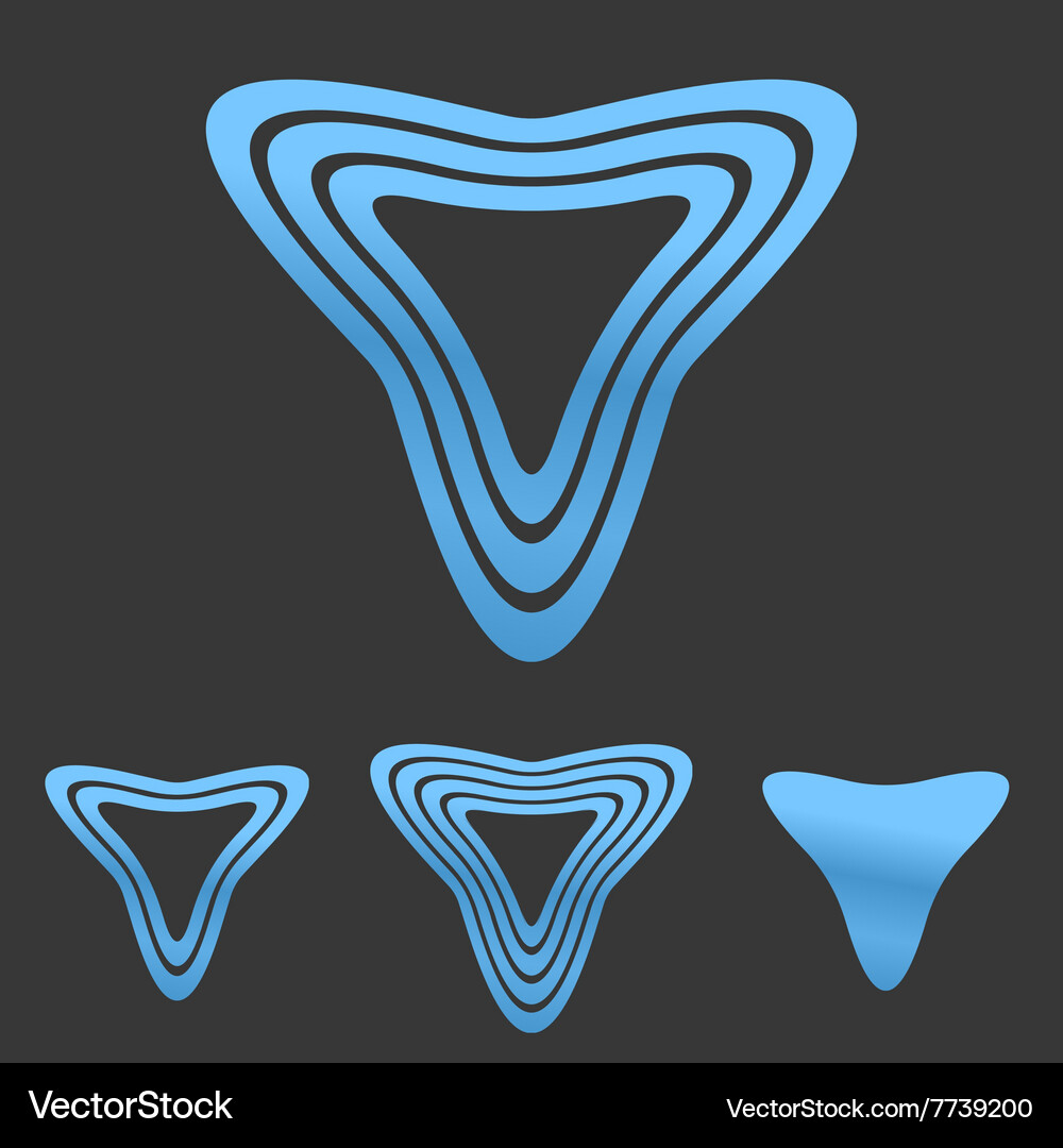 Blue line triangle logo design set – Free Vector | VectorStock