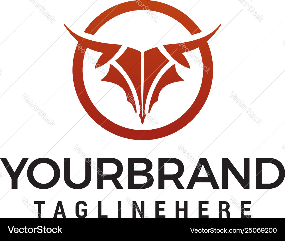 Bull Head Logo Konzept Vektorbild