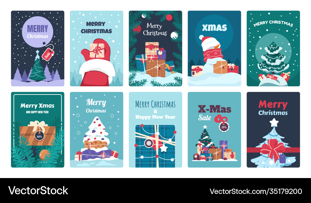 Christmas Winter Holiday Cards vector image