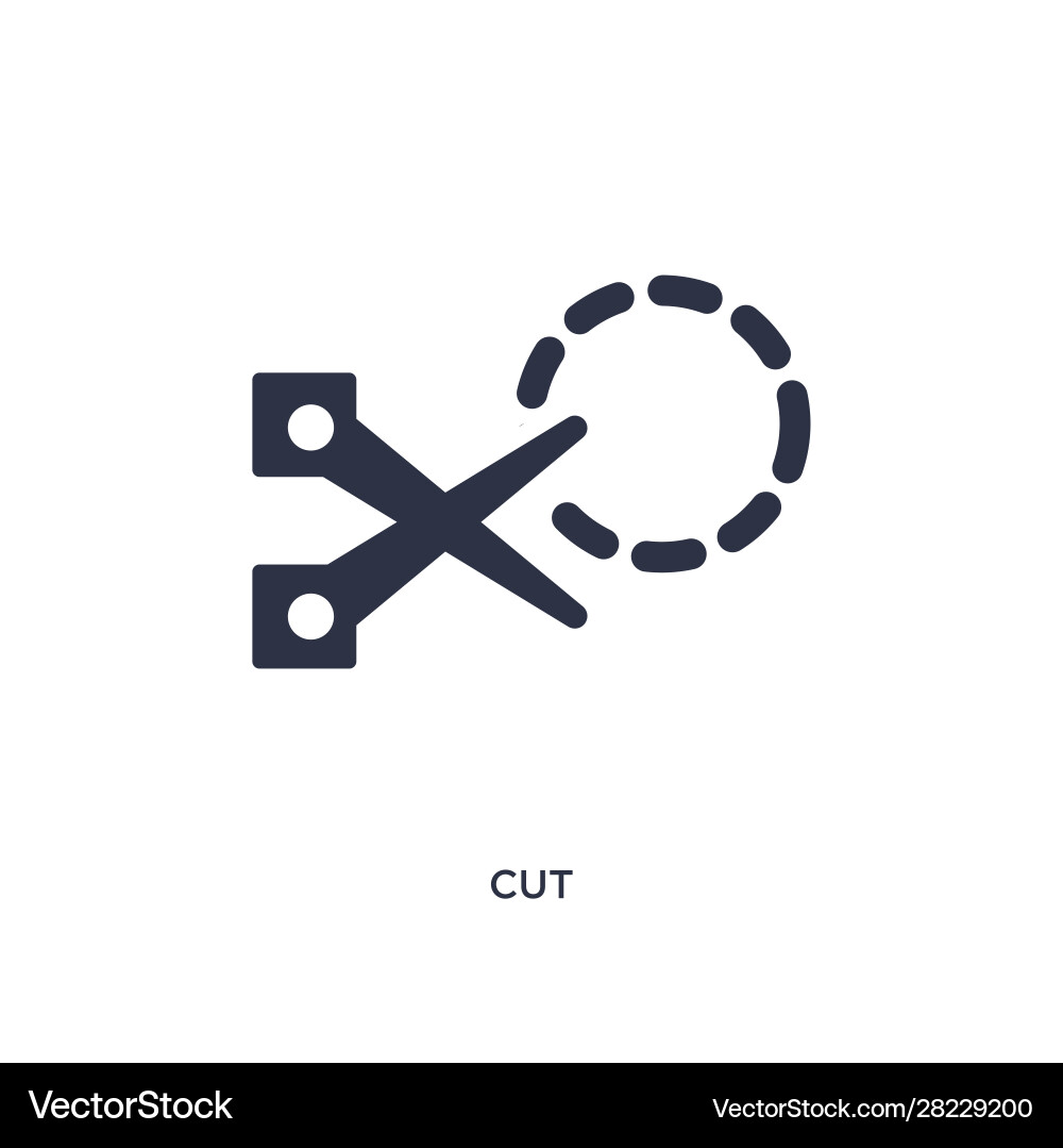 Cut icon on white background simple element from vector image