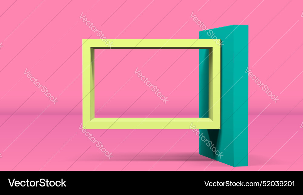 3d frame on stand or abstract minimalistic 3d frame on stand or abstract minimalistic vector image