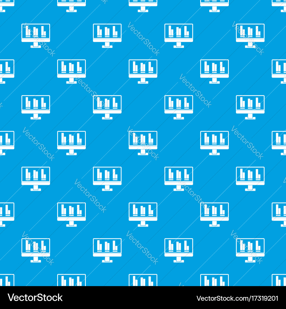 Business graph at computer screen pattern seamless vector image