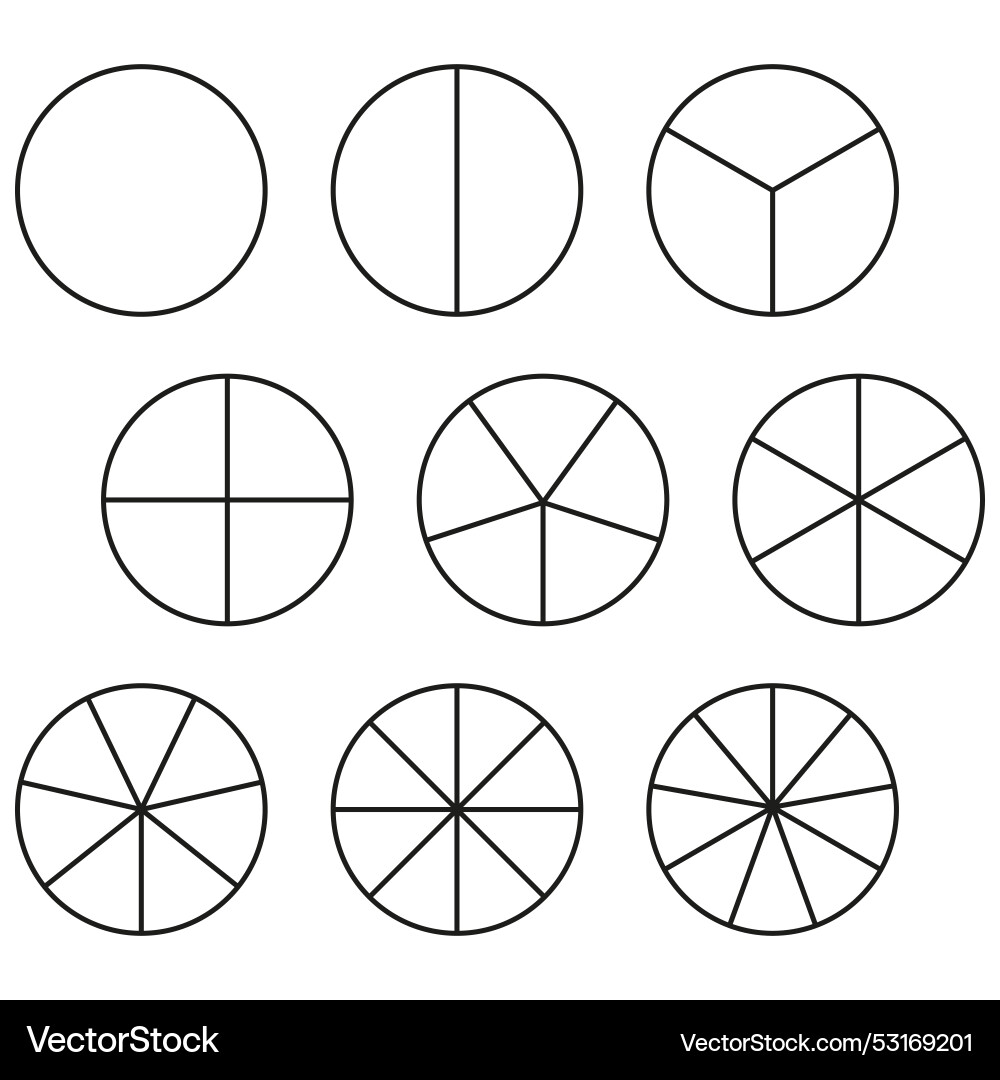 Circle segment diagrams pie chart symbols Circle segment diagrams pie chart symbols Vector Image