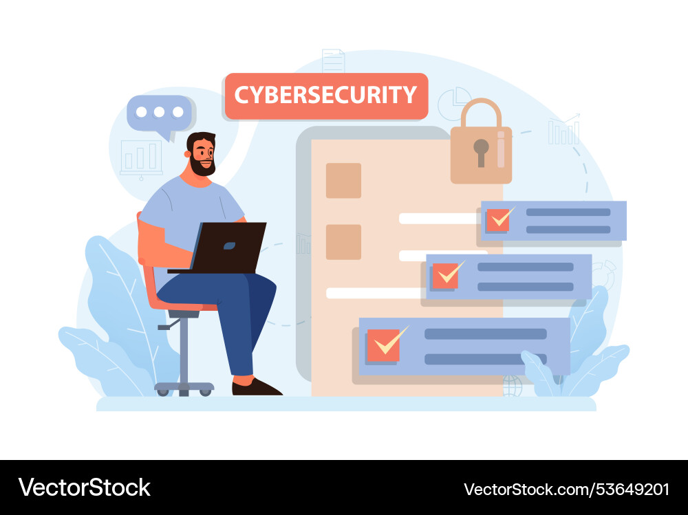Cyber or web security set artificial intelligence Vector Image