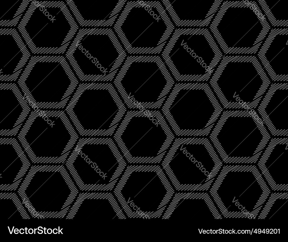 Design seamless monochrome hexagon pattern Vector Image