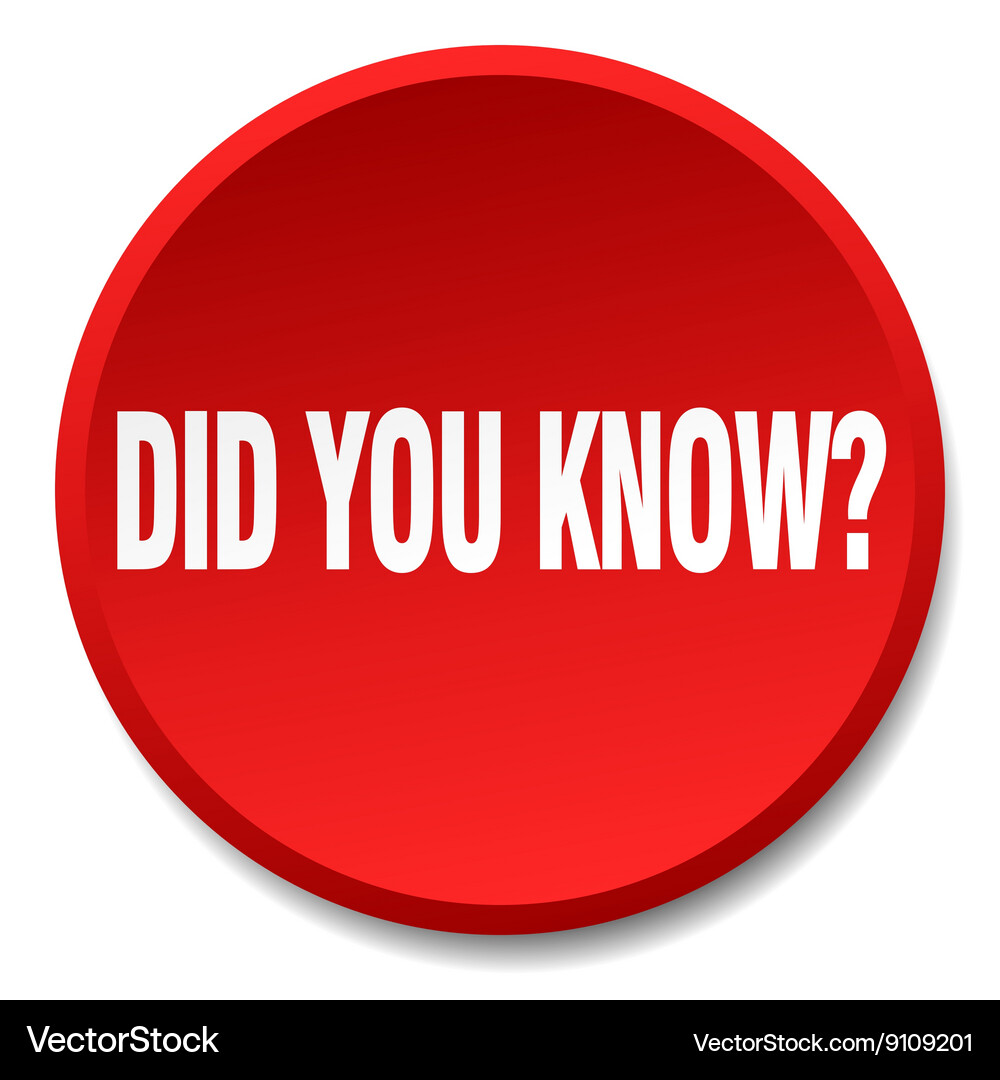 Did you know red round flat isolated push button Vector Image