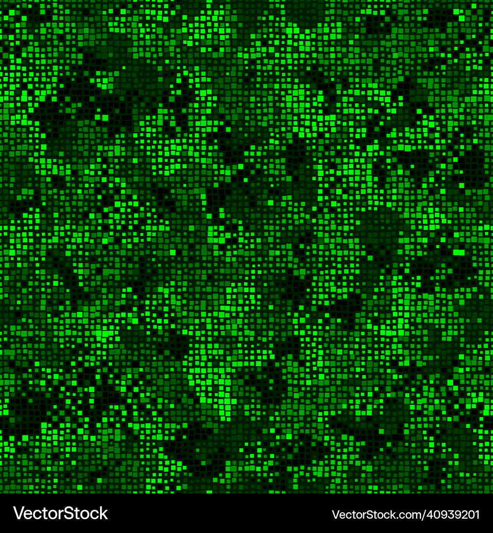 Emerald Pixel Clouds Pattern vector image