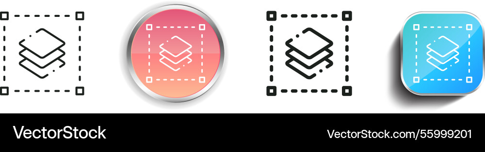 Layers icon thin linear regular and button style vector image