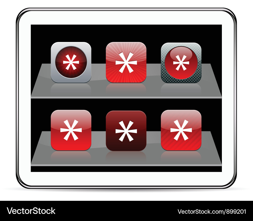 Red App Icons Set Vector Image