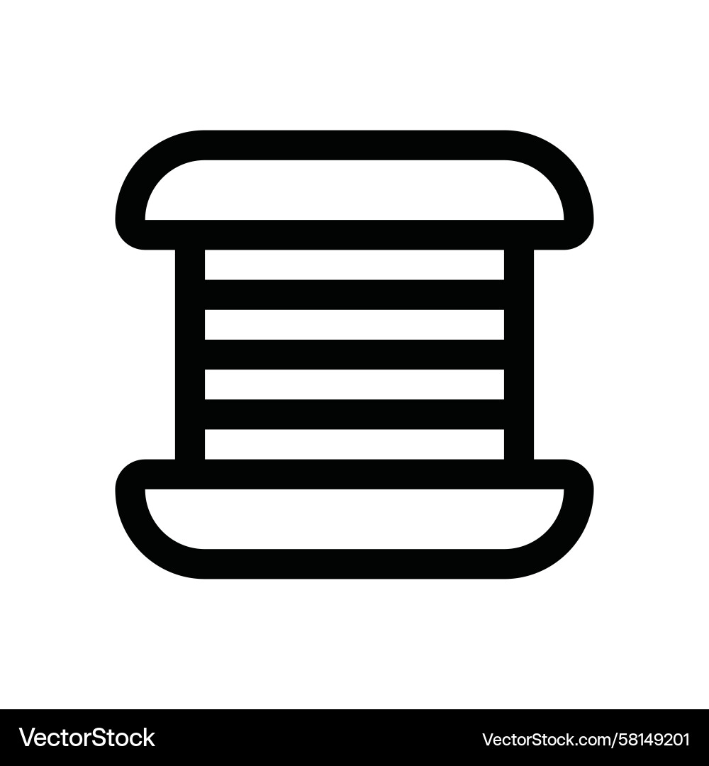 Spool of Thread Icon - Simple Outline Vector Image