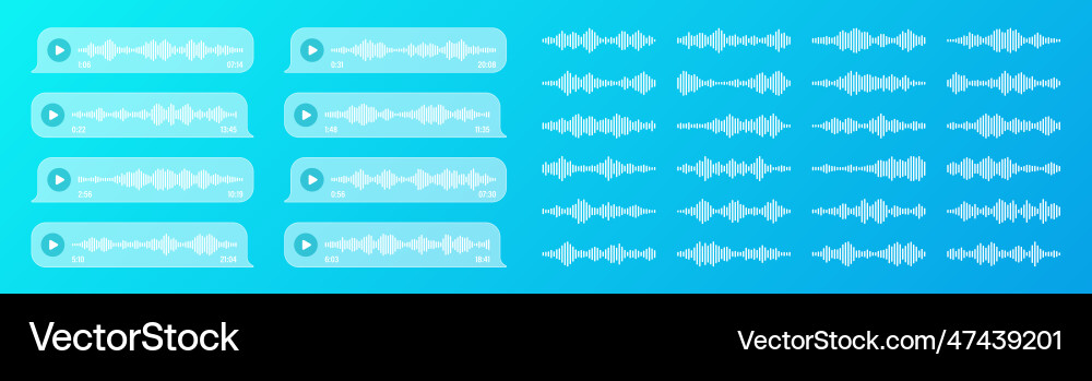 Voice audio message transparent speech bubbles vector image