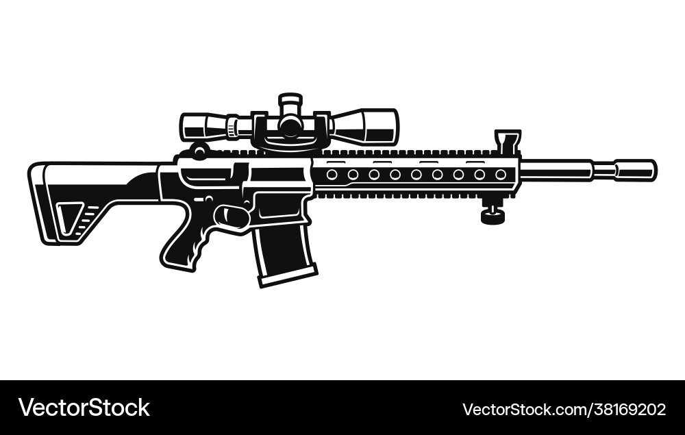 A sniper rifle Royalty Free Vector Image - VectorStock