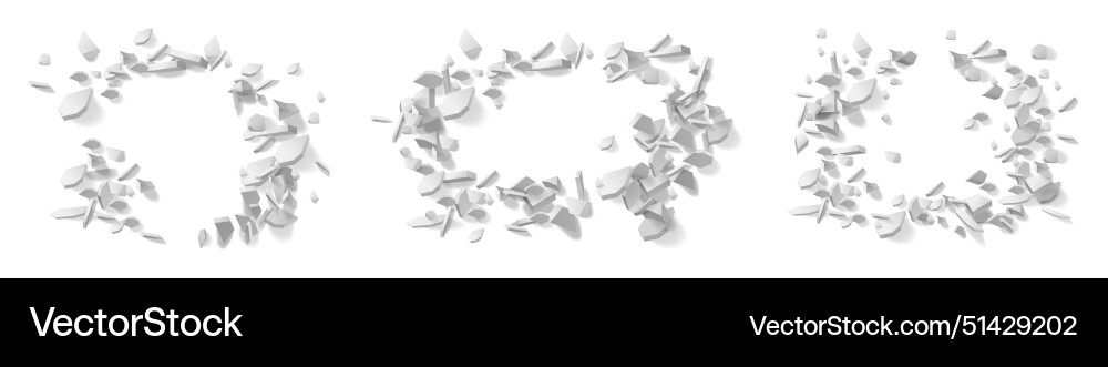 Break in wall with falling bricks or concrete Vector Image