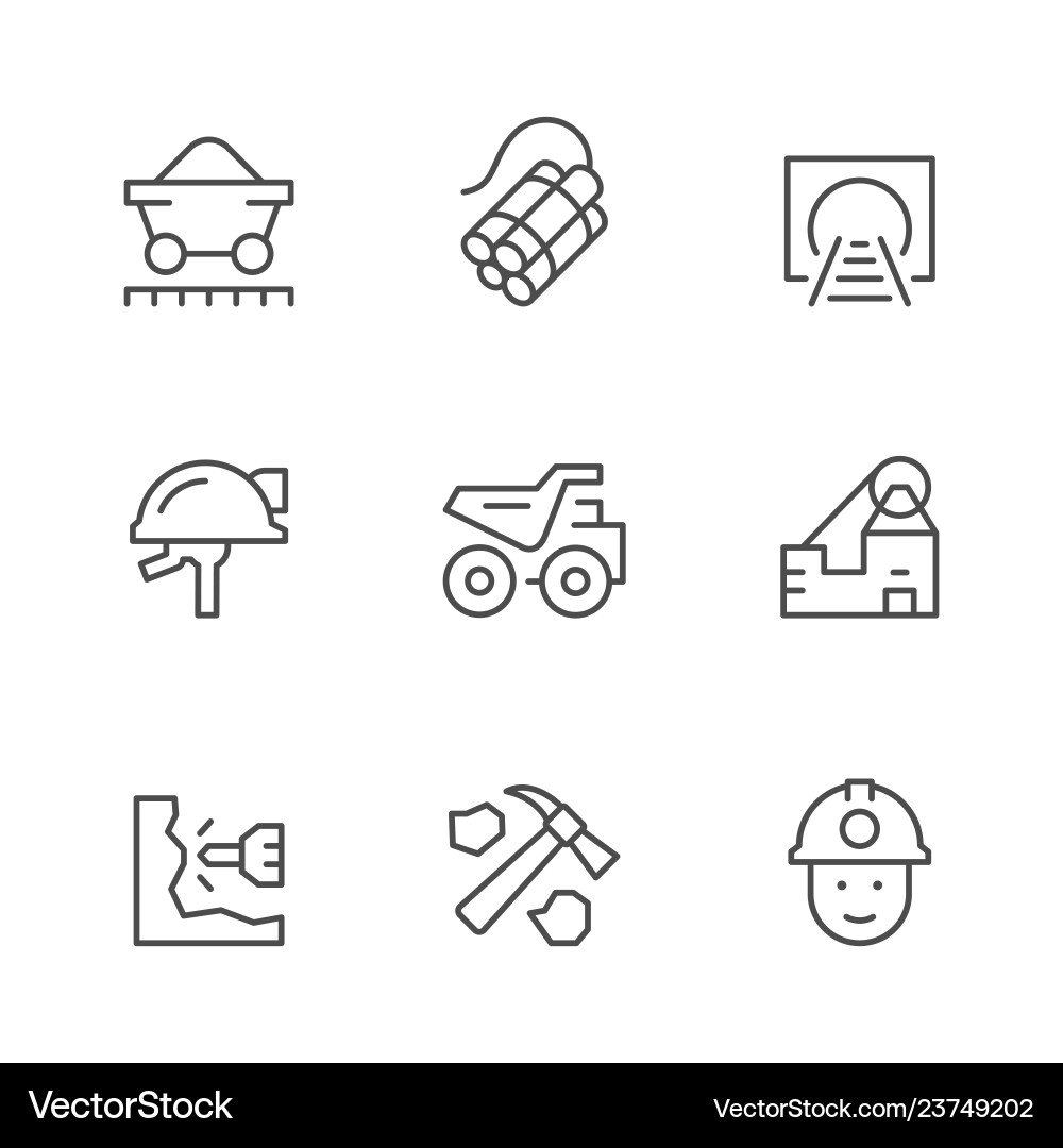 Coal Mining Icons Royalty Free Vector Image - VectorStock
