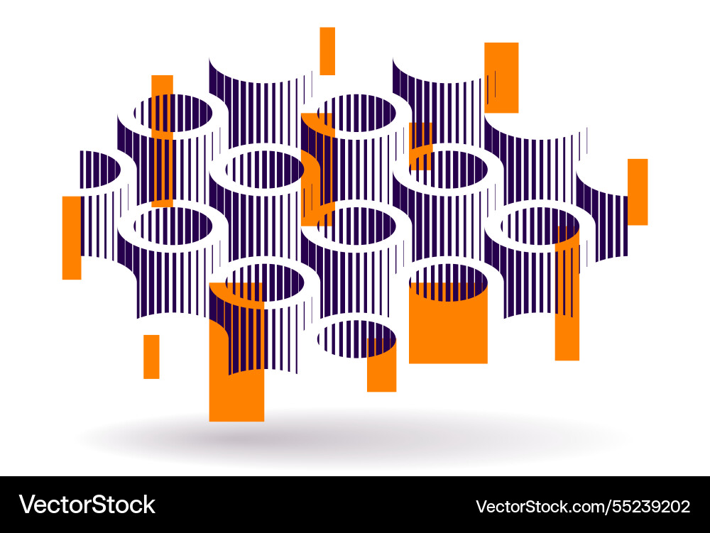 Cylinders pattern abstract 3d isometric Cylinders pattern abstract 3d isometric vector image