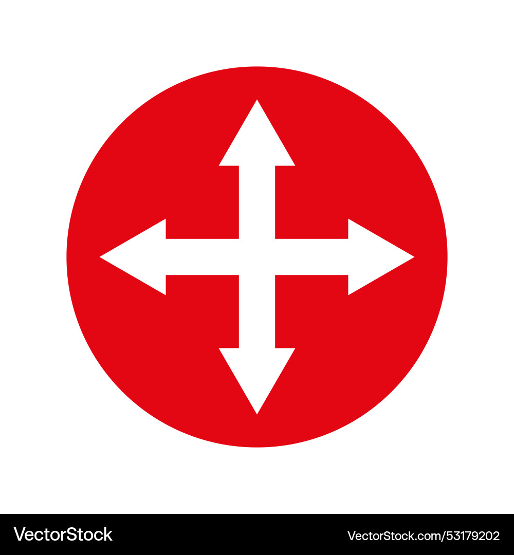 Red directional arrows icon simple shape vector image