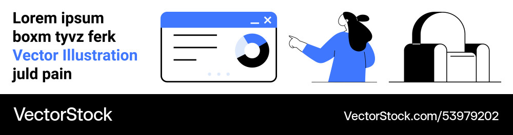 Simplistic business analytics with user Simplistic business analytics with user vector image