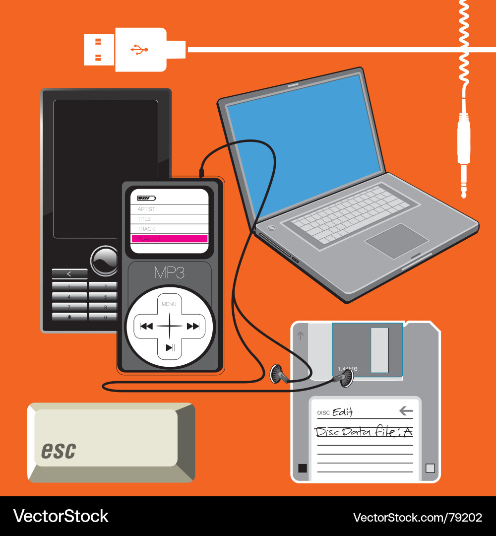 Technology Icons Collection Vector Image