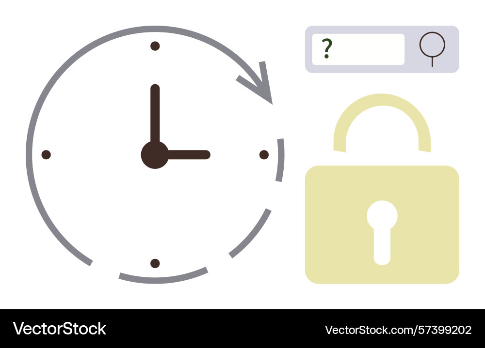 Time management data security and search Time management data security and search vector image