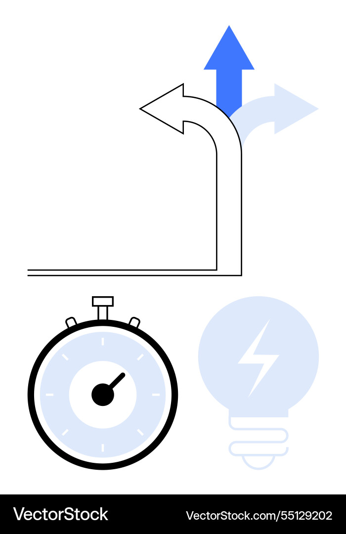 Timing and decision making concept with arrow Timing and decision making concept with arrow vector image