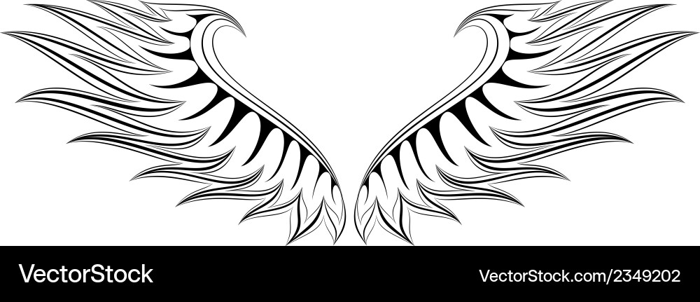 Wing Silhouette - Ornamental Vector Image