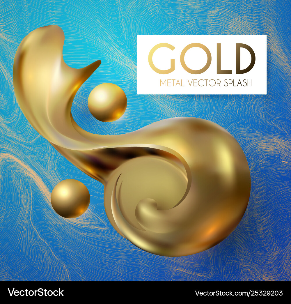 3d gold swirl element realistic abstract design 3d gold swirl element realistic abstract design vector image