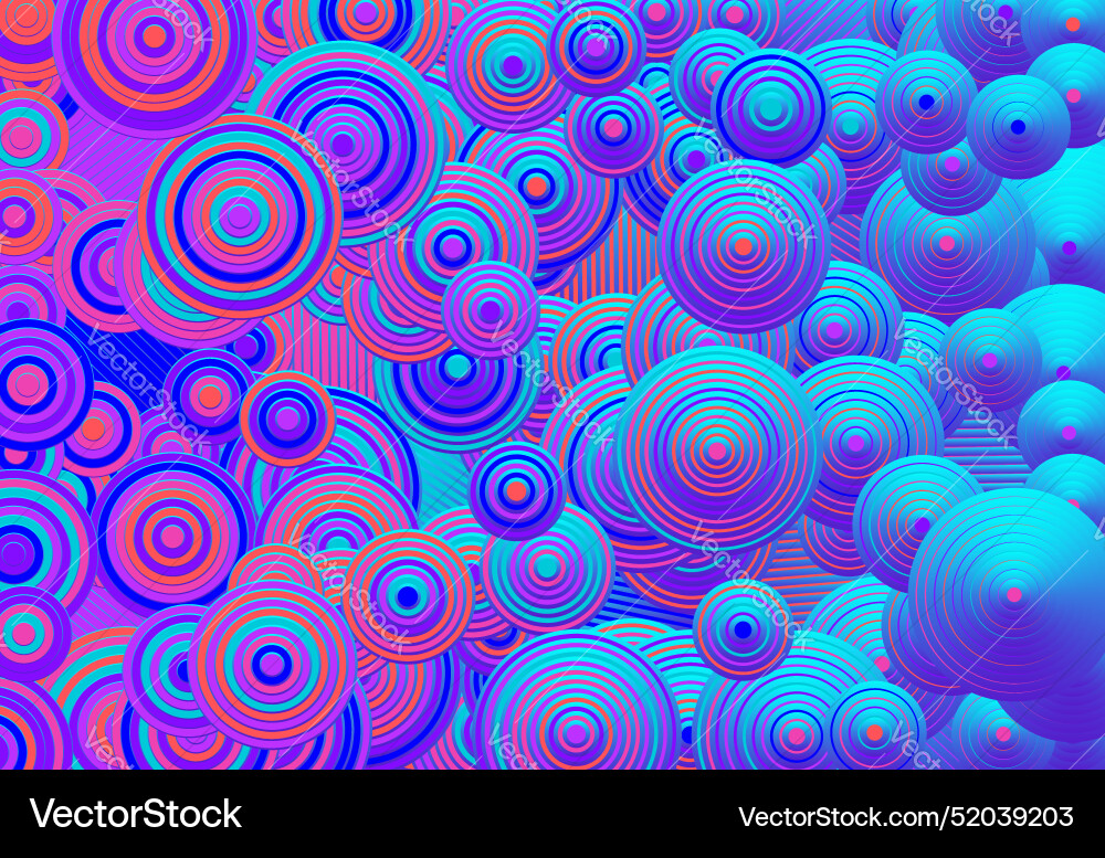 Abstract psychedelic background with circles vector image