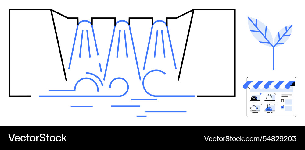 Abstract waterfall with graphical elements Abstract waterfall with graphical elements vector image