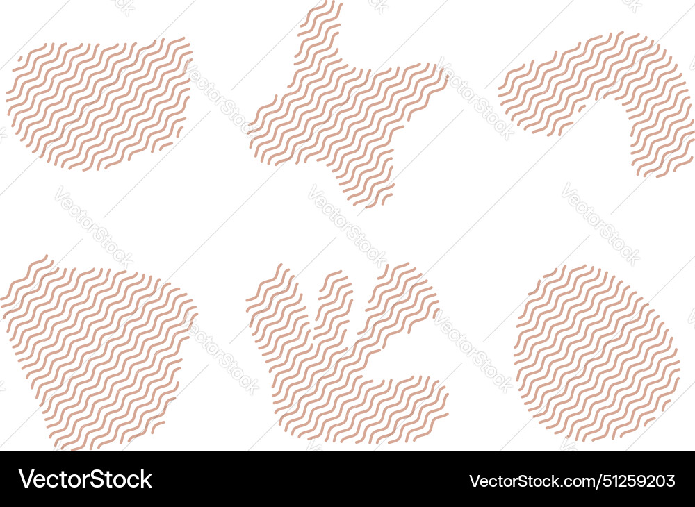 Blobs fluid shapes with zig zag lins set Blobs fluid shapes with zig zag lins set vector image