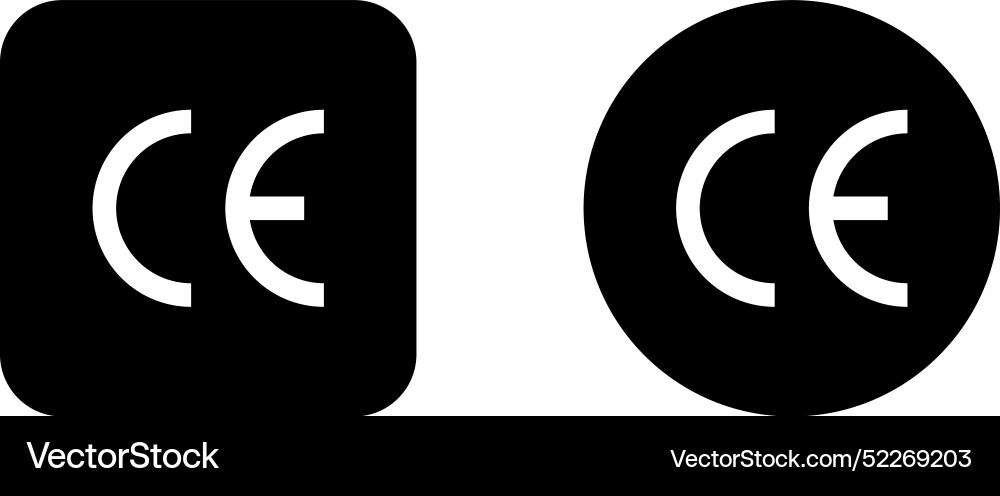 Ce marking icon set in circle and square isolated Ce marking icon set in circle and square isolated vector image