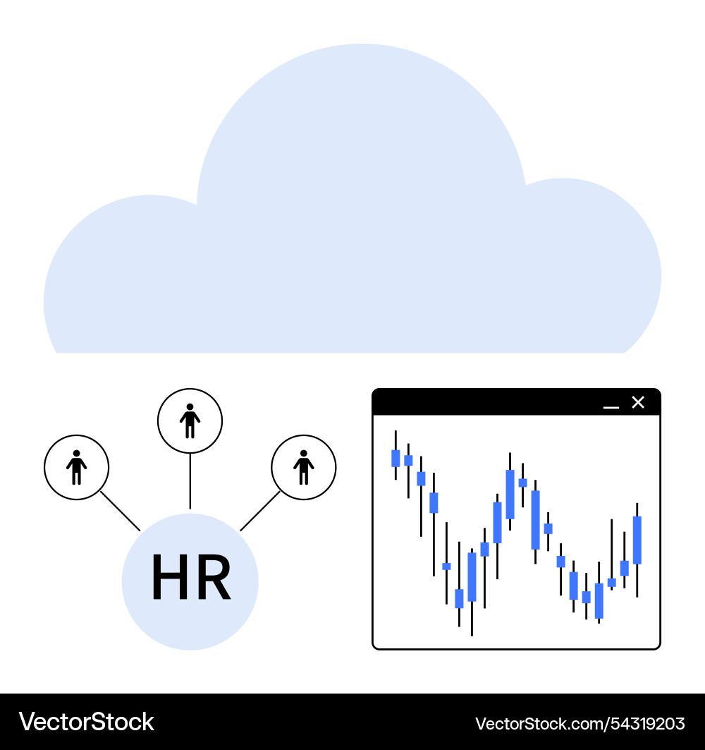 Cloud-based hr management and data analysis Cloud-based hr management and data analysis Vector Image